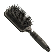 Comair Paddle Brush eckig mit Noppen, 13-reihig schwarz mit Gummikissen