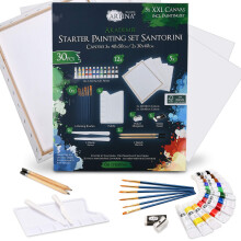 Artina 30-Piece Artist Painting Set Santorini Acrylic Art Set with Acrylic Paints & Paintbrushes ? Artist Set with Canvases Paint Art Set Professional