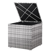CASARIA? Polyrattan Garden Cushion Storage Box With Lid | 318 Litre Capacity 75x75x70cm | Waterproof Weatherproof Outdoor Shoe Organiser Parcel Chest