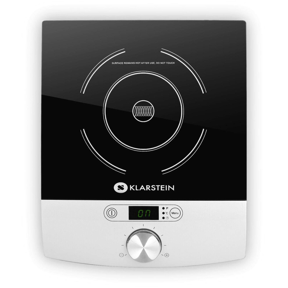 KLARSTEIN VariCook Single Induction Hob Hot Plate - 1800W, Fits Cookware with a 12-26 cm Diameter, 10 Adjustable Power and Temperature Levels,