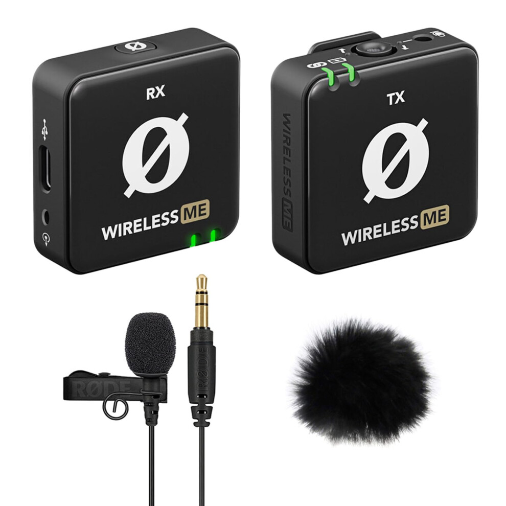 Rode R?De Wireless Me Wireless Microphone System + Lavalier Go + Keepdrum Fur Windscreen Black