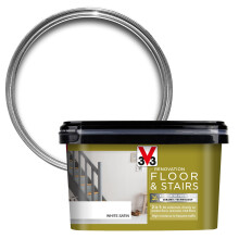 V33 Renovation Floor & Stairs Paint - No Undercoat Needed - Wooden Floors Laminates & Tiled Floors - Reinforced Protection - Easy Maintenance - White
