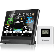Bresser MeteoTemp BF Wireless Weather Station with Touch Screen, Wireless Outdoor Sensor, Atmospheric Pressure, Weather Forecast, Ambient Temperature,