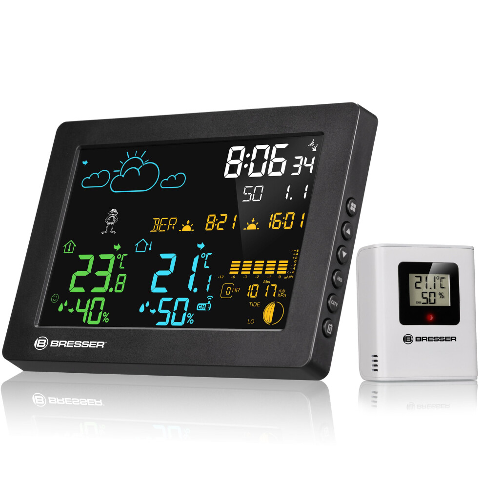 Bresser Meteotemp Baro Hz Colour Weather Station - Your Daily Guide For Accurate Weather Forecasting, Indoor Climate Control And Time Management 4007922079196