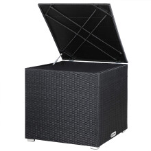 CASARIA? Polyrattan Garden Cushion Storage Box With Lid | 318 Litre Capacity 75x75x70cm | Waterproof Weatherproof Outdoor Shoe Organiser Parcel Chest
