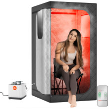 Portable Steam Sauna ? 99-Min Timer with 9 Heat Levels 3L Steamer, Rapid Heating, Spacious 31.5? x 31.5? x 63? Design, Large 3-Layer Gray Insulated