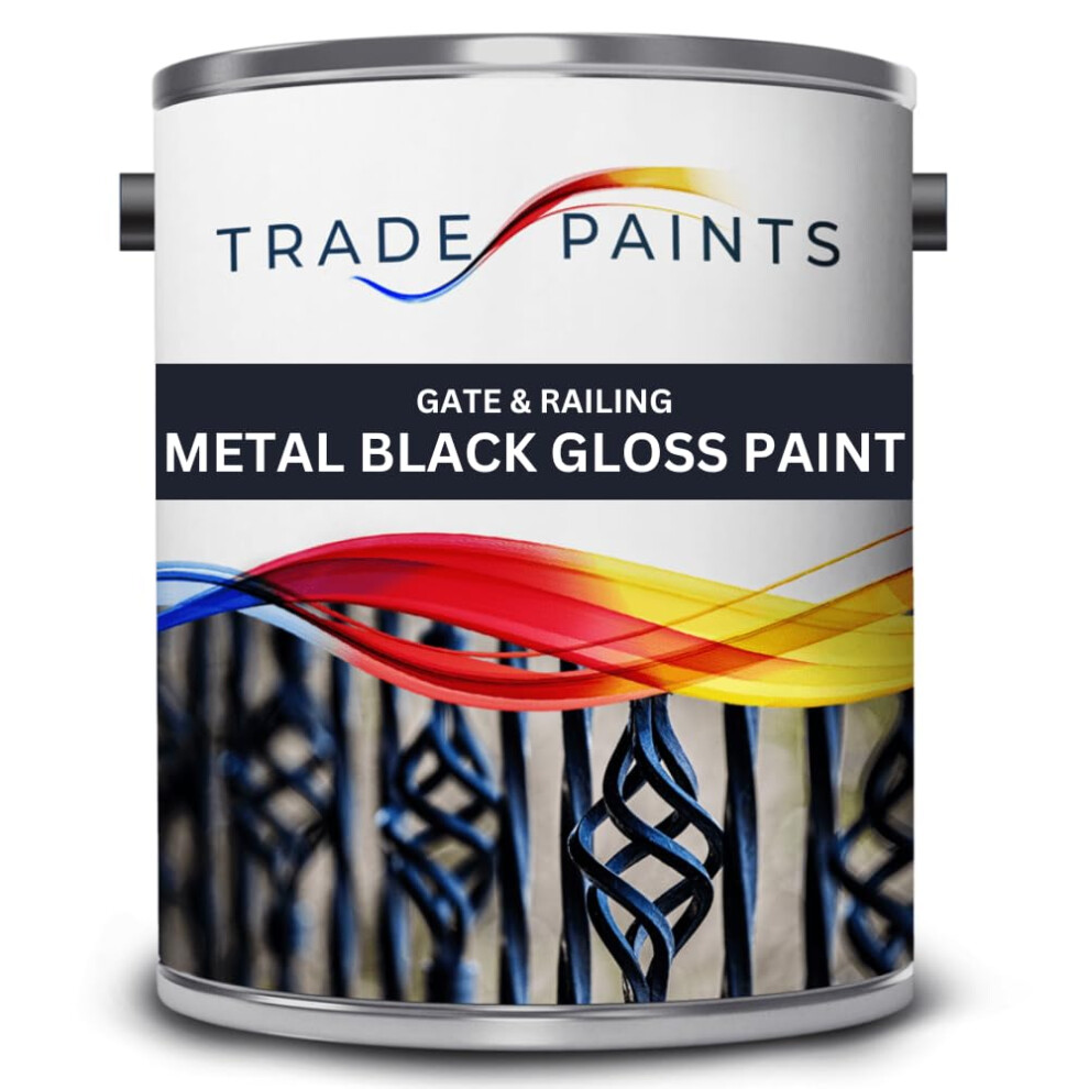 Metal Paint - Wrought Iron Gate & Railing Paint - Gloss Black - Interior & Exterior -2.5L 5060299927032