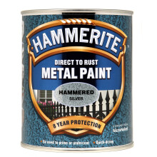 New 2015 Hammerite Hammered Direct to Rust Metal Paint Silver 750Ml