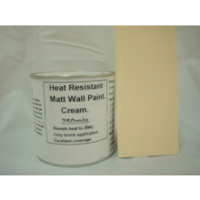 Fascinating Finishes Ltd 250ml Matt Cream Heat Resistant Wall Paint. Wood Burner Stove Alcove. Brick, Concrete, Plaster, Cement Board, Rendering,