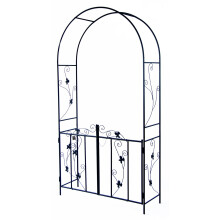 Woodside Decorative Metal Garden Arch With Gate Outdoor Climbing Plants Archway, 214 x 110cm