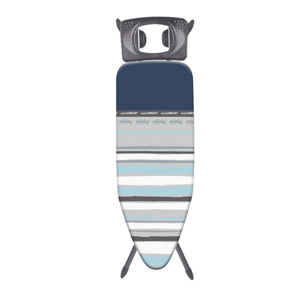 Minky Extra Wide Large Ironing Board With Steam Generator Iron Compatible Rest, Hh40707103k, Black