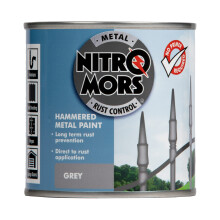 Nitromors Hammered Metal Paint Grey 250ml, No Primer Needed Rust Protection Outdoor UV Fade Resistant
