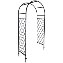 Woodside Blundeston Decorative Metal Garden Trellis Arch ? Sturdy Steel Frame, Climbing Plant Support, 215cm Tall