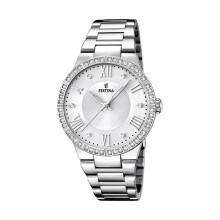 Festina Women's Quartz Watch with White Dial Analogue Display and Silver Stainless Steel Bracelet F16719/1