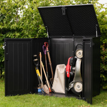 Olsen & Smith 775L Large Outdoor Garden Storage Box with Padlock - Big Capacity Plastic Shed Wheelie Bin Box Cabinet Cupboard - Ideal for 2x180L