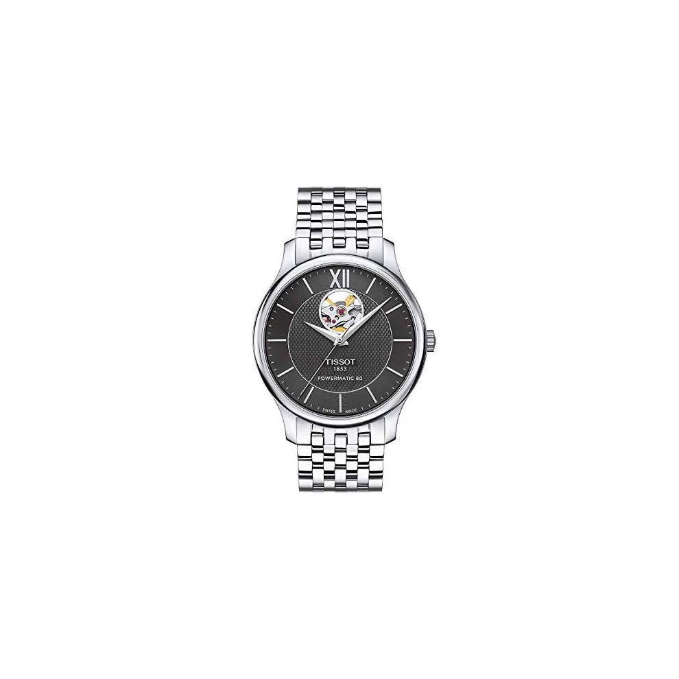 TISSOT Mens Tradition Open Heart Powermatic 80 Automatic Watch T0639071105800