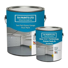 T A Paints Ltd Two Pack Epoxy Resin Garage Floor Paint 3 In 1 Primer Sealer Protect Heavy Duty 2k Industrial Factory Floor Coating for Concrete Stone
