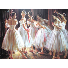 WOWDECOR Art Supplies Beautiful Ballet Girls DIY Paint by Numbers Kits 40 x 50cm with Painting Brushes Canvas (No Frame)