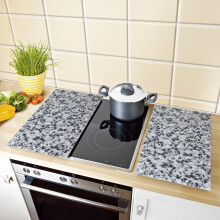 Coopers of Stortford - Set of 2 Granite Effect Glass Hob Covers - Tempered Safety Glass, Scratch-Resistant, Multi-Use for Hob Covers, Chopping &