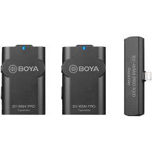 Boya BY-WM4 Pro Kit 2.4GHz Dual-Channel Smart Phone Wireless Transmission Recording Microphone with Lightning connector for all iphone & all iOS