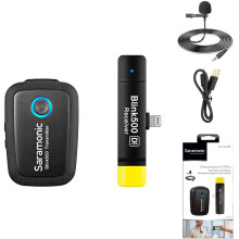 Saramonic 2.4 GHz Wireless Clip-On Mic System w/Lav & Dual Lightning Receiver for iPhone & iPad (Blink 500 B3)