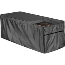 Garden Storage Box Cover Waterproof Outdoor Deck Box Cover with Zipper Lid & Air Vents Heavy Duty Garden Storage Protector for Patio Furniture, Bench,