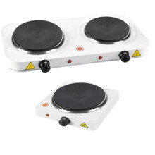 Storex Electric Hot Plate Single Double Portable Kitchen Table Top Cooker Hob Hot Plates Stove 1500W 2500W White New (Double Hot Plate)