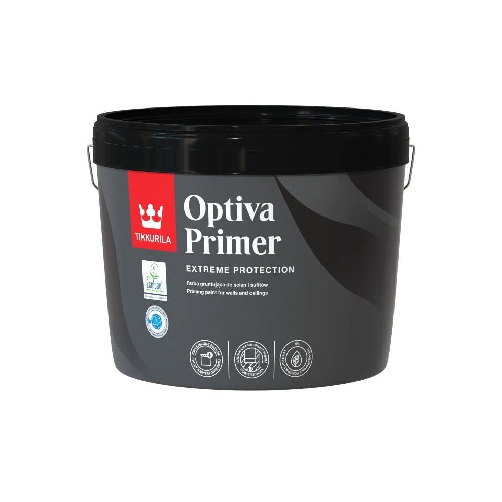Tikkurila Optiva Primer - Absorbent Primer For Walls & Ceilings - Zero Voc - 3 Litres 6408070115077