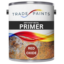 paints4trade Anti-Rust Metal Primer - Red Oxide - Anti Corrosive - Preventing Rust - Suitable for Garden Furniture, Gates & Railings - 9m2 Coverage