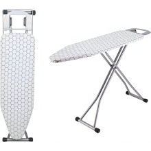 AMD Nexus Ironing Board, 110 x 33cm - T Leg Design Folding Non Slip Adjustable Height Lightweight Iron Board Rack