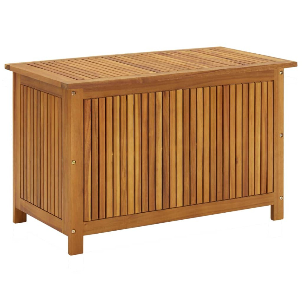 vidaXL Solid Acacia Wood Garden Storage Box Outdoor Indoor Chest Furniture Pillow Blanket Wooden Water-resistant Box Home Entryway Hallway