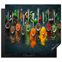 KitchenYeah? Induction Hob Protector Mat 20.5"x23.6" / 60x52 cm Cooker Top Protectors Cover Ceramic Covers Electric Hobs Vinyl Herbs - Spices - Spoons