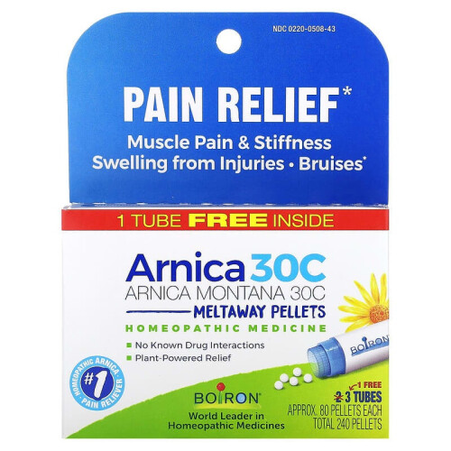 Boiron, Arnica Montana, 30C, 3 Τάπες, Περίπου 80 Πελέτι Each