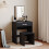 Home Discount (Black) Isla 1 Drawer Dressing Table Stool Mirror Set 1