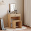 Home Discount (Pine) Isla 1 Drawer Dressing Table Stool Mirror Set 1