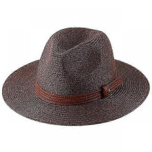(56-58cm, Brown01) 56-58-59-60CM New Natural Panama Soft Shaped Straw Hat Summer Women/Men Wide Brim Beach Sun Cap UV Protection Fedora Hat