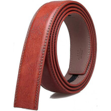 (style3) Men's Leather Ratchet Belt Strap Only 35mm Leather Belt