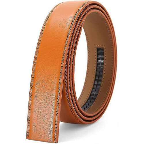 (style16) Men's Leather Ratchet Belt Strap Only 35mm Leather Belt
