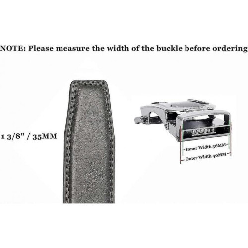 (style25) Men's Leather Ratchet Belt Strap Only 35mm Leather Belt 2