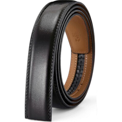 (style8) Men's Leather Ratchet Belt Strap Only 35mm Leather Belt