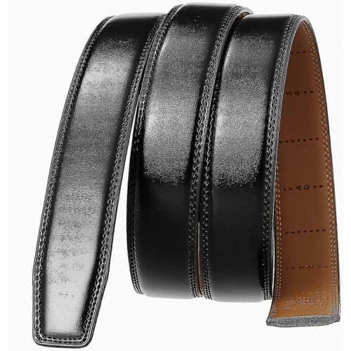(style8) Men's Leather Ratchet Belt Strap Only 35mm Leather Belt 1