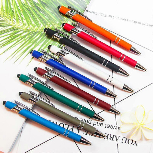 8 Pcs Creative Capacitive Touch Metal Pen Multi-Functional Touch Screen Pen Spray Adhesive Press Pen, Random Color 1