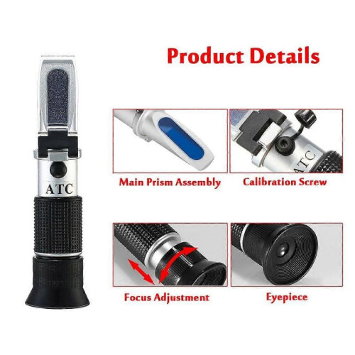 Wine Refractometer,Hand Held Brix/Alcohol Refractometer with ATC for Wine Making Homebrew Kit, Dual Scale(Brix 0-40%, Alcohol 0-25%) 2