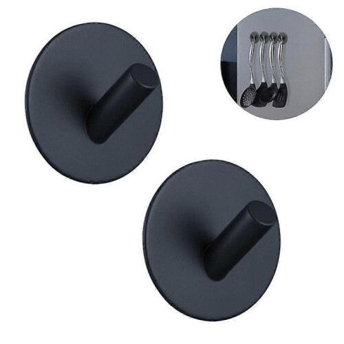 2PCS Self-adhesive Towel Hooks, Stainless Bathrobe Hooks Wall Towel Holders 1