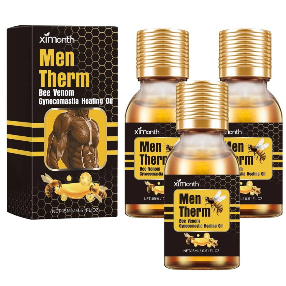 3PCS Mentherm Bee Venom Gynecomastia Heating Oil - Men Therm Bee Venom for Chest