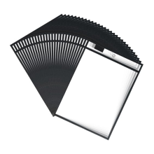 30 fundas de plástico reutilizables para papel, transparentes, para tienda, de 25 x 35 cm, color negro