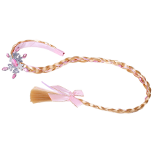 Uma princesa vestir perucas, longas tranças perucas headbands para meninas cosplay cabelo headpiece rosa