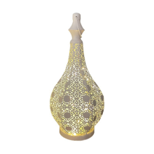 Lampe de table en métal de style marocain, alimentée par batterie, sans fil, avec guirlande lumineuse, pour chambre de Noël A