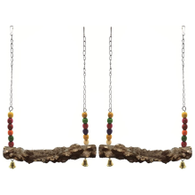 2-pack kippenschommel, natuurlijk houten schommelspeelgoed, houten standaard voor kuikens, veilige kippenhokaccessoires voor vogels en papegaaien