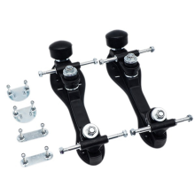 Rollschuh Basis Vier-Rad Zwei-Reihe Halterung Skateboard Bodenplatte Schwarz